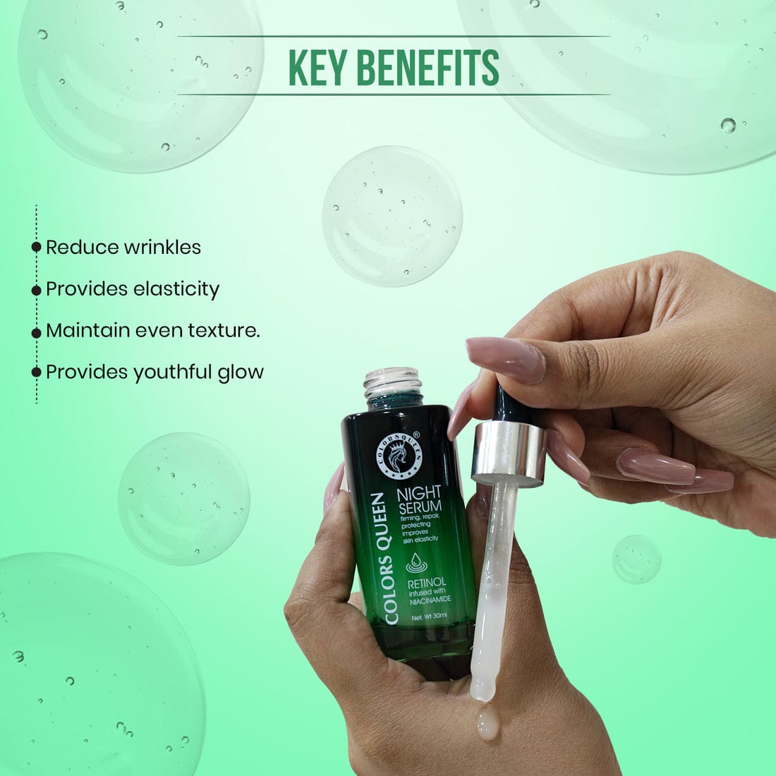 COLORS QUEEN RETINOL NIGHT SERUM WITH NIACINAMIDE