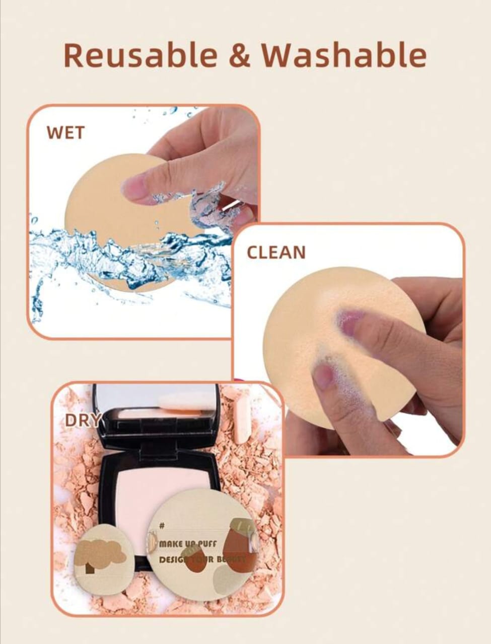 2 PCS/SET MAKEUP SPONGE PUFF COMBO