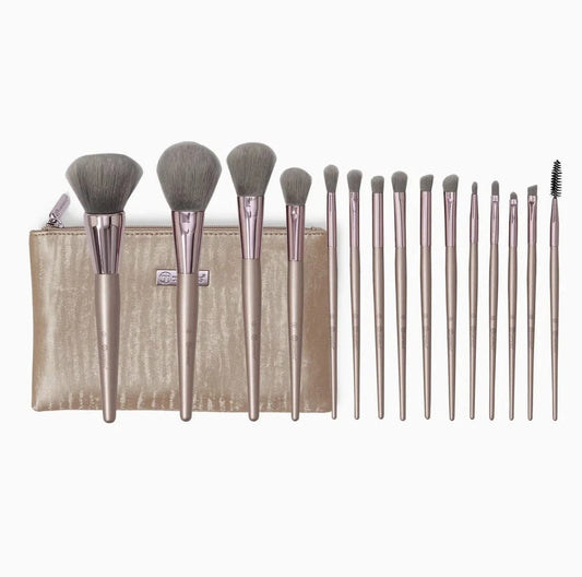 BH Cosmetics Lavish Elegance 15-Piece Brush Set with Cosmetic Bag