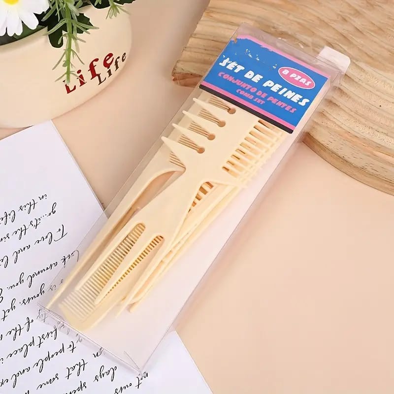 Hair Brush Set: 8 PCS Anti-Static Hair Styling Combs for Men Women Salon & Home