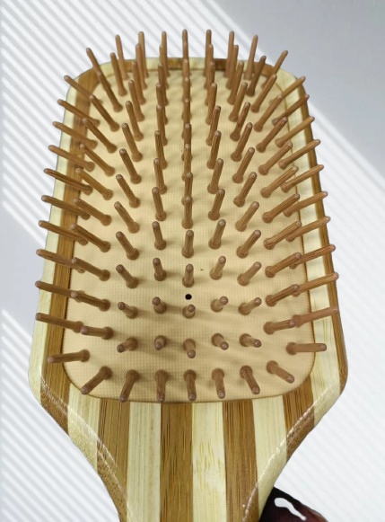 Wooden Paddle Hair Brush with Bamboo Bristles