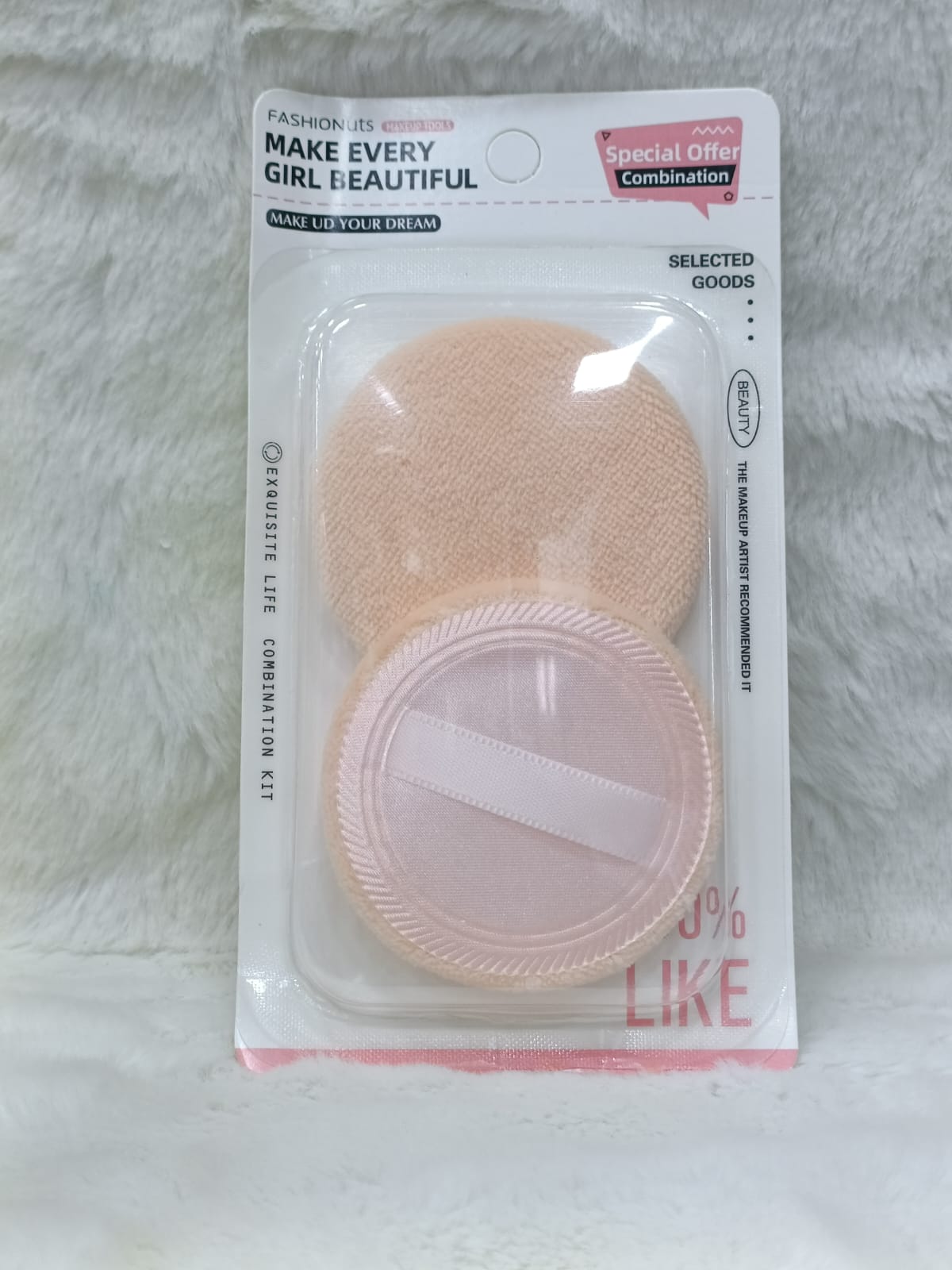 Powder Puff Round Velour Face Makeup Compact Body