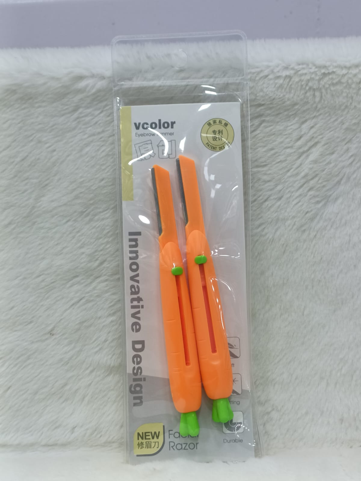 Portable Carrot Shaped Eyebrow Scraper Anti Scratch Eyebrow Trimmer Stainless Steel Reusable Eyebrow Trimmer