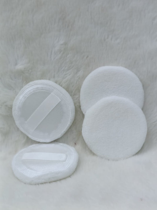 Makeup Powder Puff with Strap – Blush & Loose Powder Blending Puff (White)