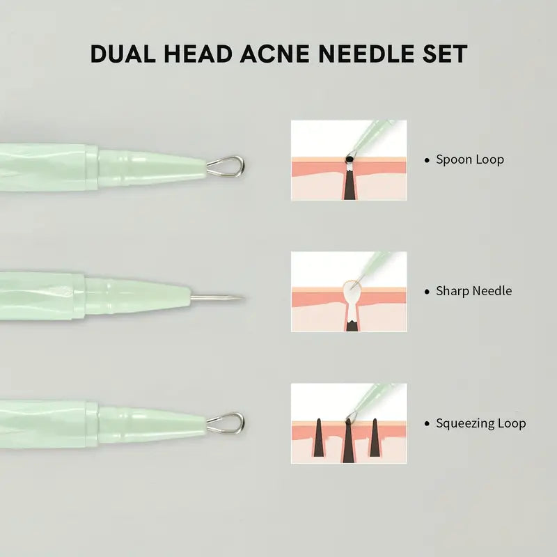 1pc Double Head Acne Needle With Cover