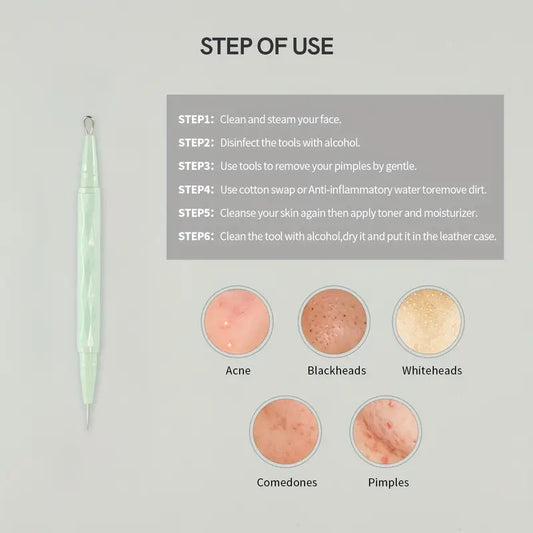 1pc Double Head Acne Needle With Cover