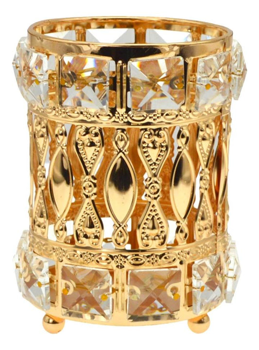 Organizador de Brochas Dorado con Luz LED y Diseño Compacto NO.01