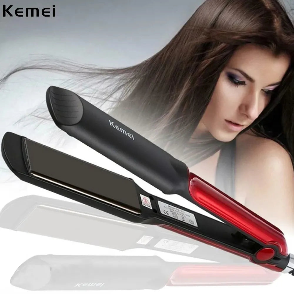 Kemei Temperature Control Professional KM-531 Hair Straightener (Red)!