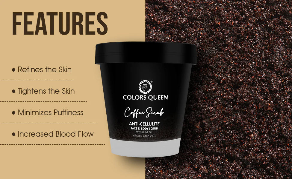 COLORS QUEEN COFFEE SCRUB ANTI CELLULITE FACE & BODY SCRUB