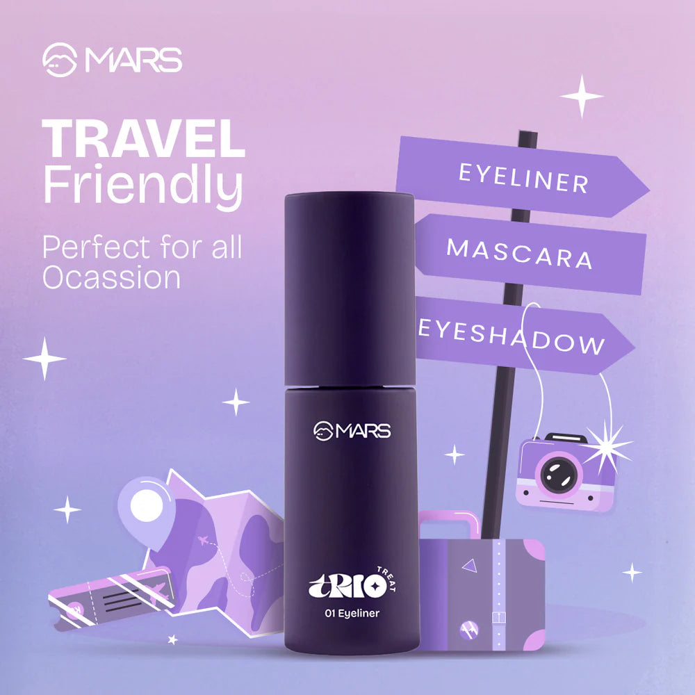 MARS TRIO Treat 3-IN-1 Eye Makeup Kit with Eyeliner, Mascara & Eyeshadow