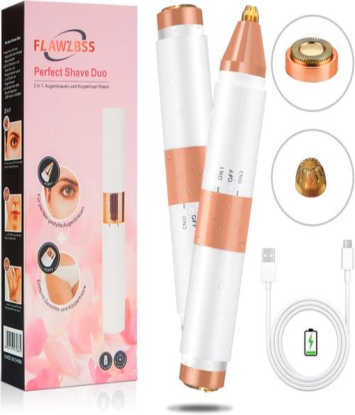 2in1 Rechargeable  Duo Perfect Shaver for Face body eyebrows Hair Removal