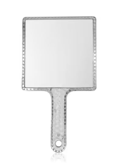 Plastic Square Handheld Mirror with Handle !