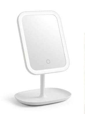 Mirror with LED Light Portable Square Mirror with Stand