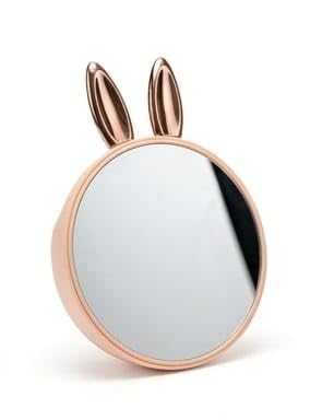 Rabbit Heart Desk Desktop Small Round Makeup Mirror