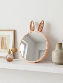 Rabbit Heart Desk Desktop Small Round Makeup Mirror