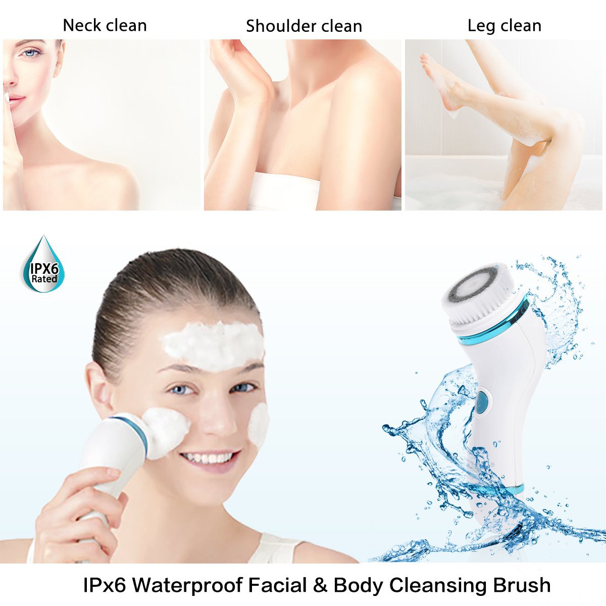 CNAIER FACE CLEANSING BRUSH 4IN1 HEADS