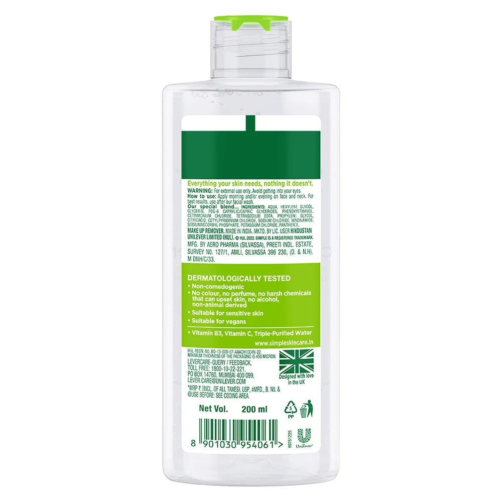 Simple Micellar Cleansing Water / Refreshing Facial Wash 200ml