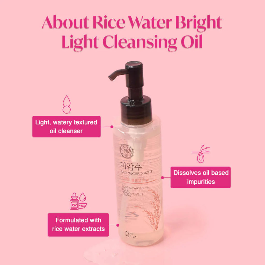 Rice Water Bright Light Cleansing Oil – Gentle Makeup Remover & Brightening Cleanser (150ml)