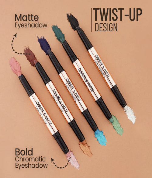 SWISS BEAUTY Twin Eyeshadow Duo eyeshadow with matte and chrome finish