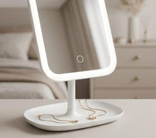 Mirror with LED Light Portable Square Mirror with Stand