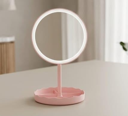 Round Shape LED Mirror – Bright & Stylish Beauty Essential