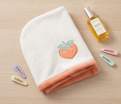 Microfiber Hair Towel with Button – Quick Dry Hair Wrap