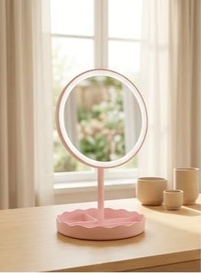 Round Shape LED Mirror – Bright & Stylish Beauty Essential
