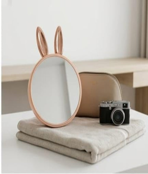 Rabbit Heart Desk Desktop Small Round Makeup Mirror