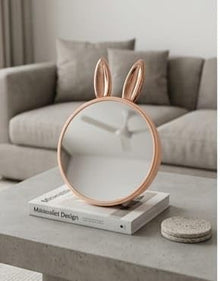 Rabbit Heart Desk Desktop Small Round Makeup Mirror