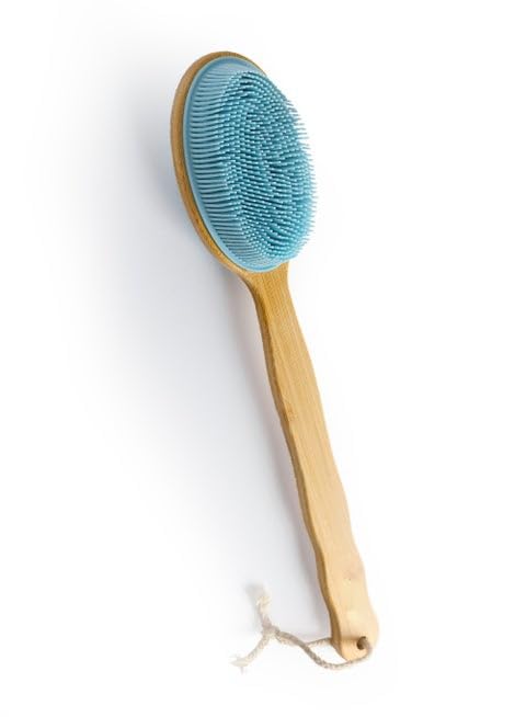 2-in-1 Wooden body brush long handle