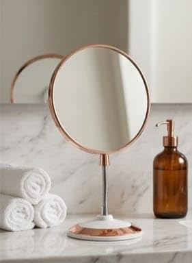 Makeup Mirror Glass Table Top Vanity Mirror on Stand