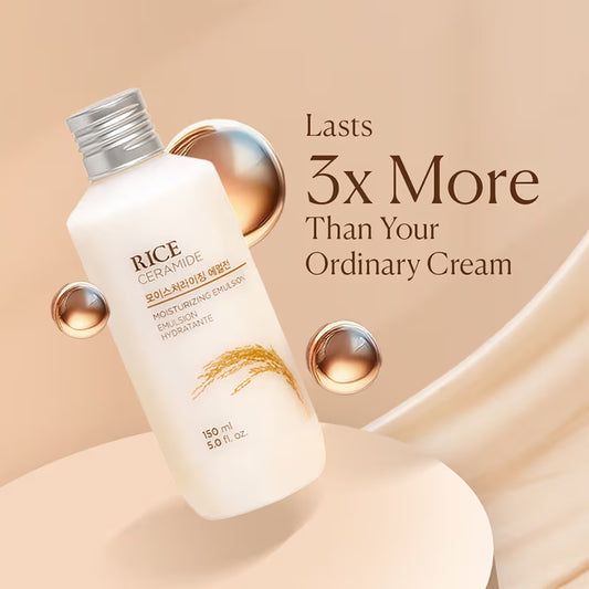 The Face Shop Ceramide & Rice Emulsion – Barrier Repair Brightening Moisturizer