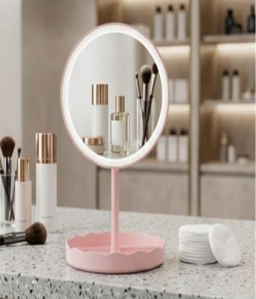 Round Shape LED Mirror – Bright & Stylish Beauty Essential