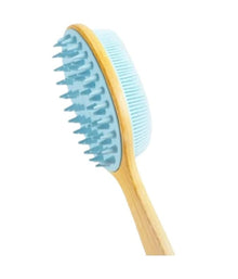 2-in-1 Wooden body brush long handle