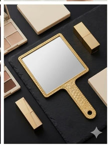 Mirror with Handle – Portable Personal Makeup Plastic Square Mirror