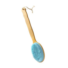 2-in-1 Wooden body brush long handle
