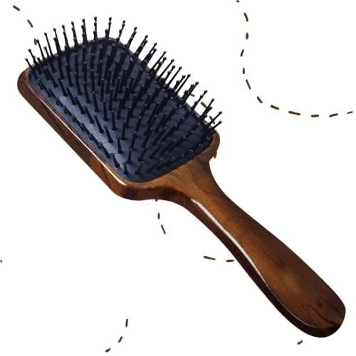 Line Professional Maple Wood Anti Static Large Paddle Hair Styling Salon Brush with Curved Wooden Handle for Men Women