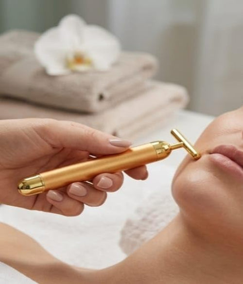 2 in 1 Energy Beauty Bar Electric Gold 3D Facial Massage