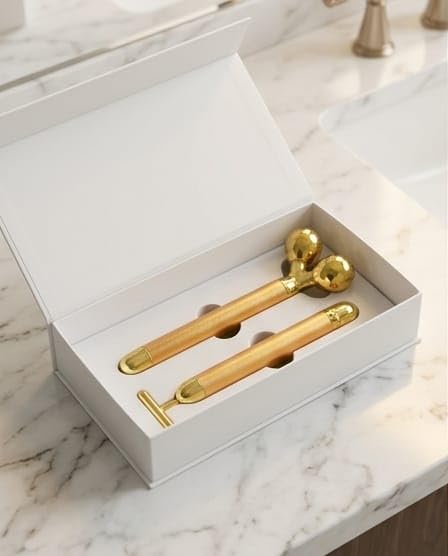 2 in 1 Energy Beauty Bar Electric Gold 3D Facial Massage