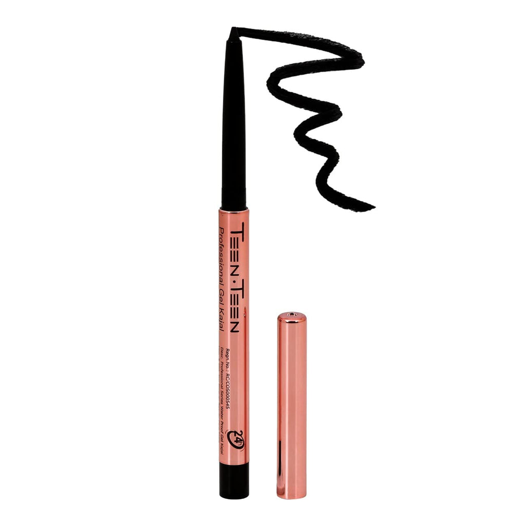 Chubs Smudge Proof Waterproof Gel Kajal and Eyeliner (Multipurpose) with Rose gold metallic body