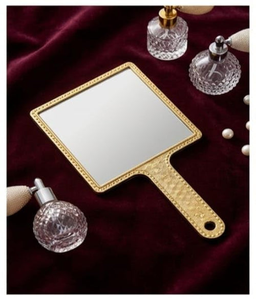 Mirror with Handle – Portable Personal Makeup Plastic Square Mirror