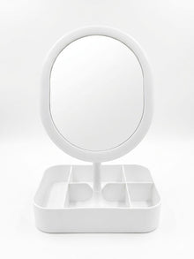 LED Mirror Oval Shape with M.T Container – Makeup & Storage Solution