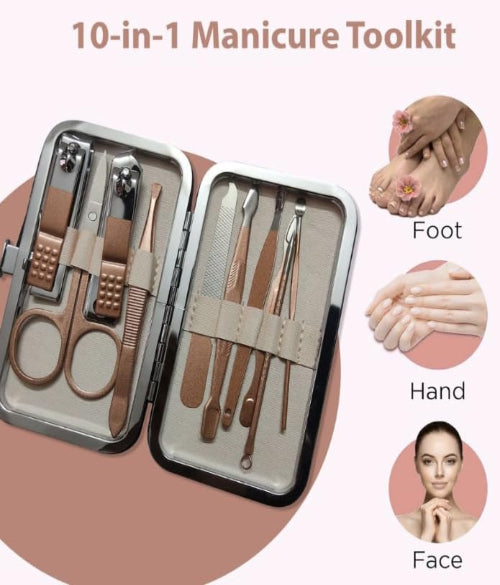 10-Piece Manicure & Pedicure Kit women and men
