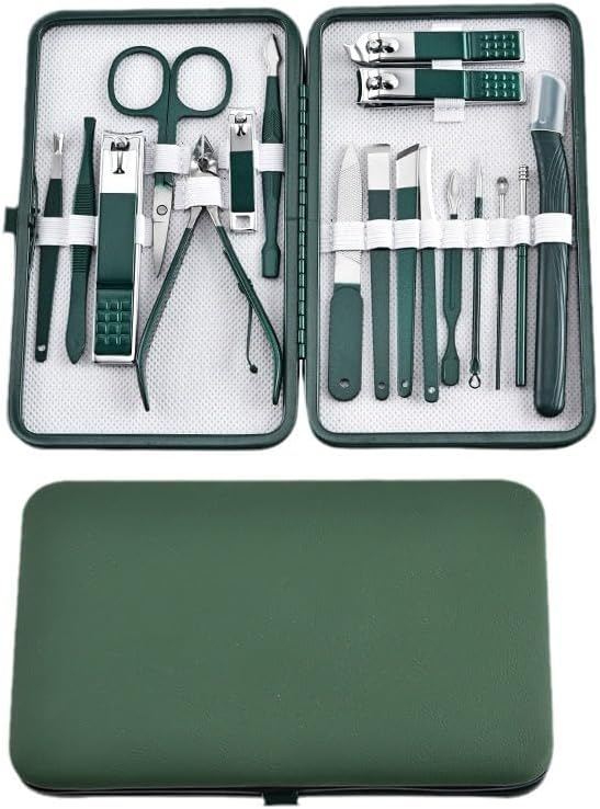 Stainless Steel Manicure & Pedicure Set  Complete Grooming Kit for Men &  Women