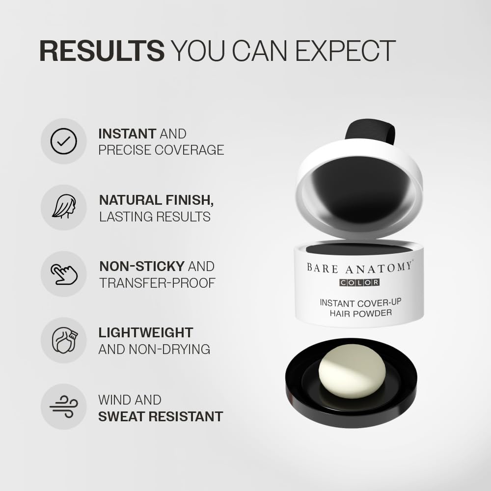 Bare Anatomy Instant Cover-Up Hair Powder  100% Instant Grey Coverage