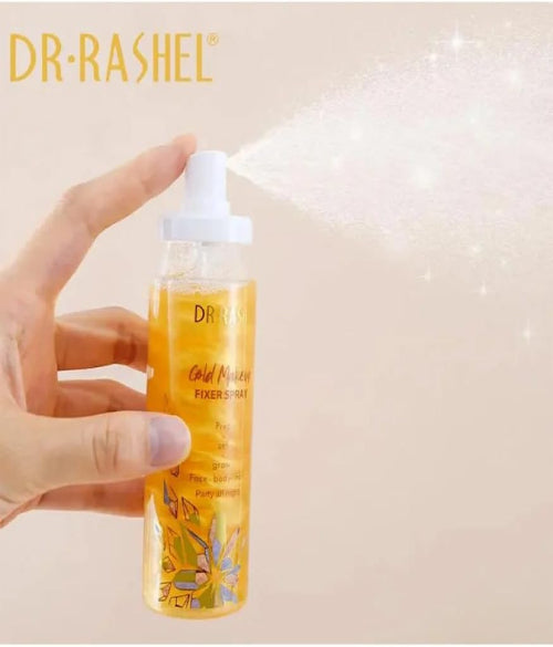 DR.RASHEL Glow Boosting Makeup Fixer Spray with Gold and Hydrating Formula, 100ml