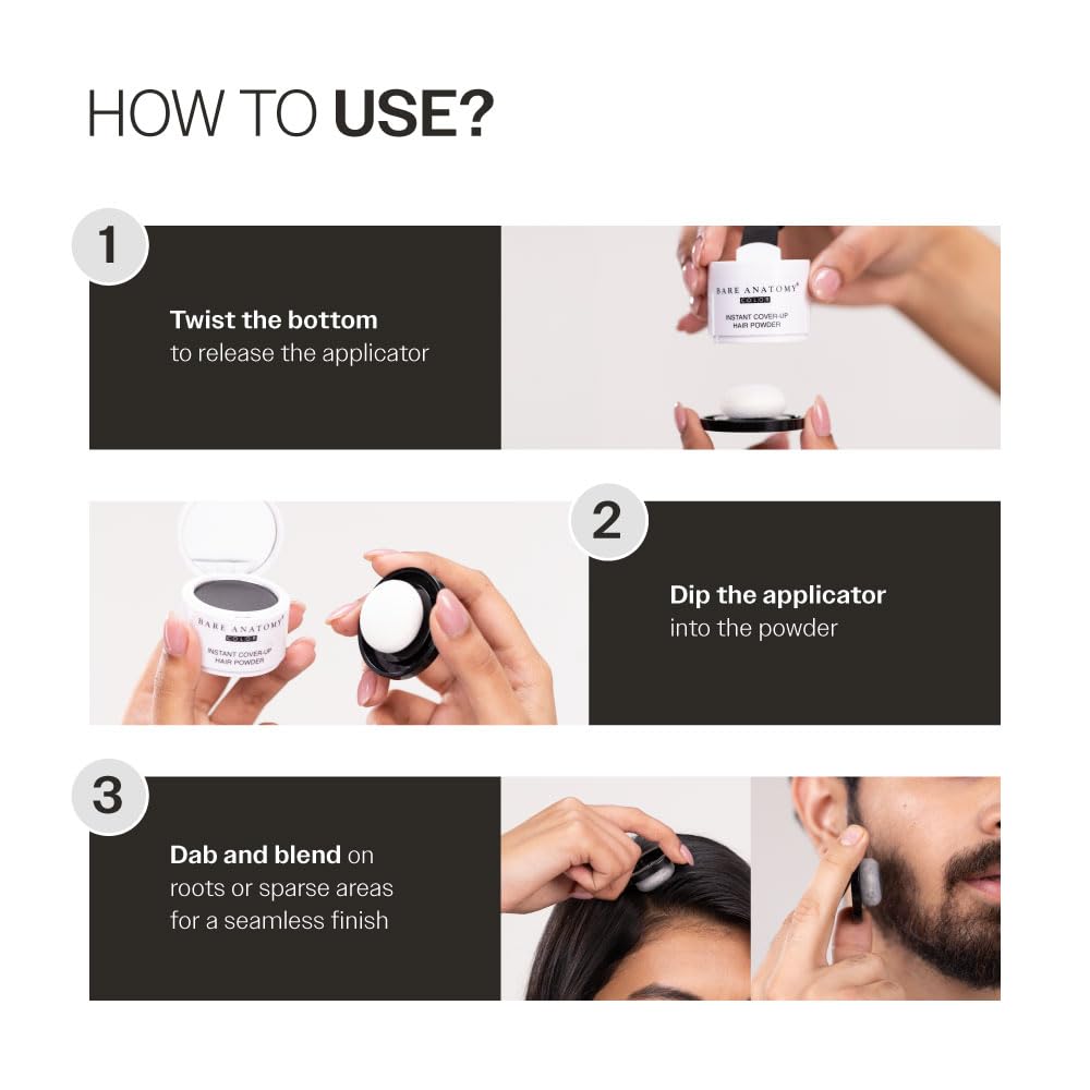 Bare Anatomy Instant Cover-Up Hair Powder  100% Instant Grey Coverage