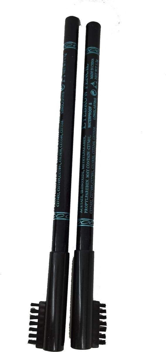 M.N Eyebrow Pencil – Waterproof &  Long-lasting (Black)  Pack of 12 pcs