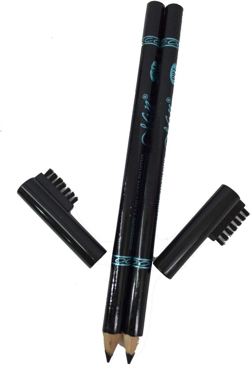 M.N Eyebrow Pencil – Waterproof &  Long-lasting (Black)  Pack of 12 pcs