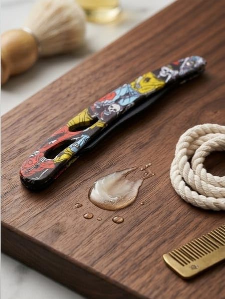Professional Stainless Steel Straight Razor – Foldable Barber Shaving Razor with Replaceable Blade